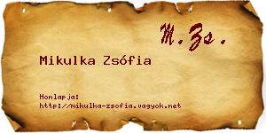 Mikulka Zsófia névjegykártya
