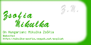 zsofia mikulka business card